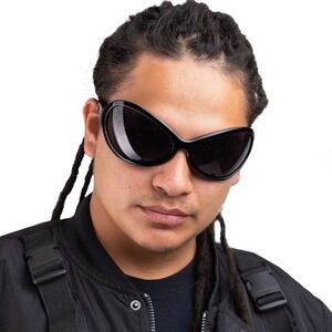 Men's Oversized Butterfly Black Sunglasses Protection Large Frame Sophisticated